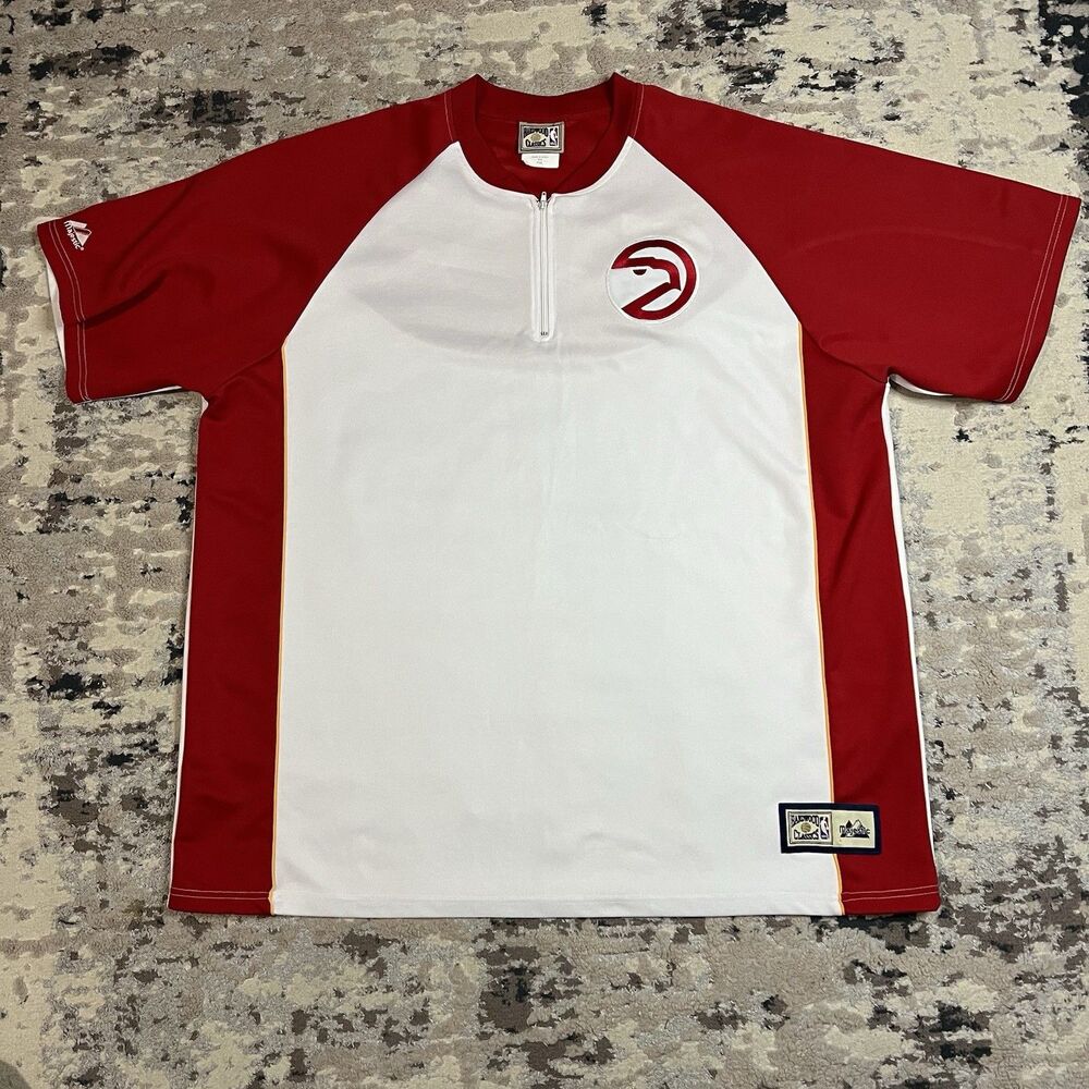 VTG Atlanta Hawks NBA Majestic Hardwood Classics Stitched Warm Up Size XXL
